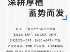 加速進(jìn)擊歐洲市場！上能電氣SN全系分布式逆變器獲多項認(rèn)證