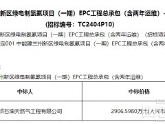 中能建蘭州新區綠電制氫氨項目（一期）EPC工程總承包（含兩年運維）中標結果公示！