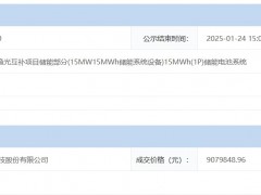 0.605元/Wh！寧德時代預中標深能漁光互補項目15MW/15MWh儲能系統設備采購