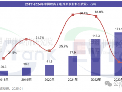 2024年中國負極材料出貨量211.5萬噸，出貨量前十企業出現新面孔